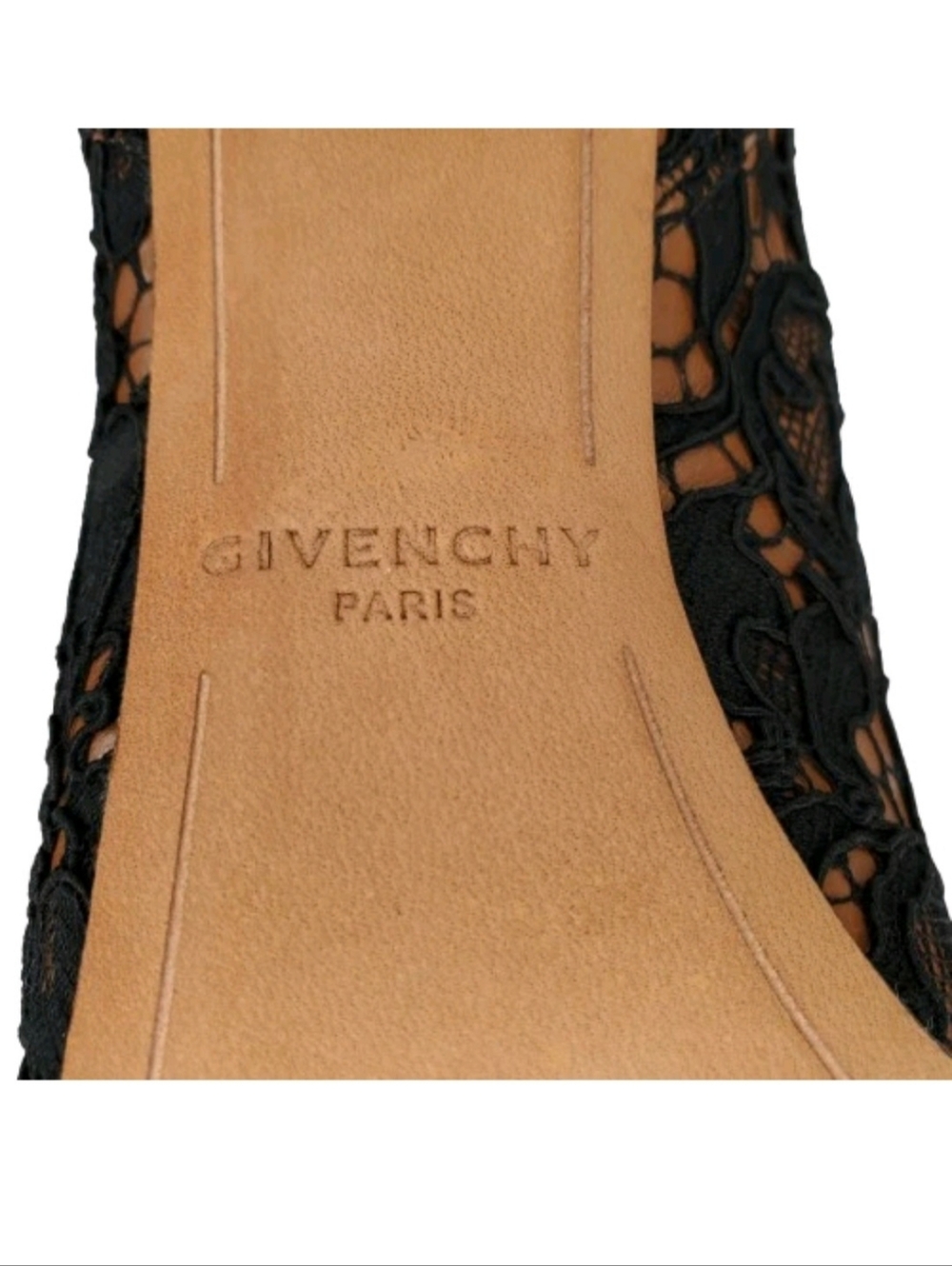 Givenchy Palma Black Lace & Caramel Leather Heeled Ankle Boots - Picture 7 of 8